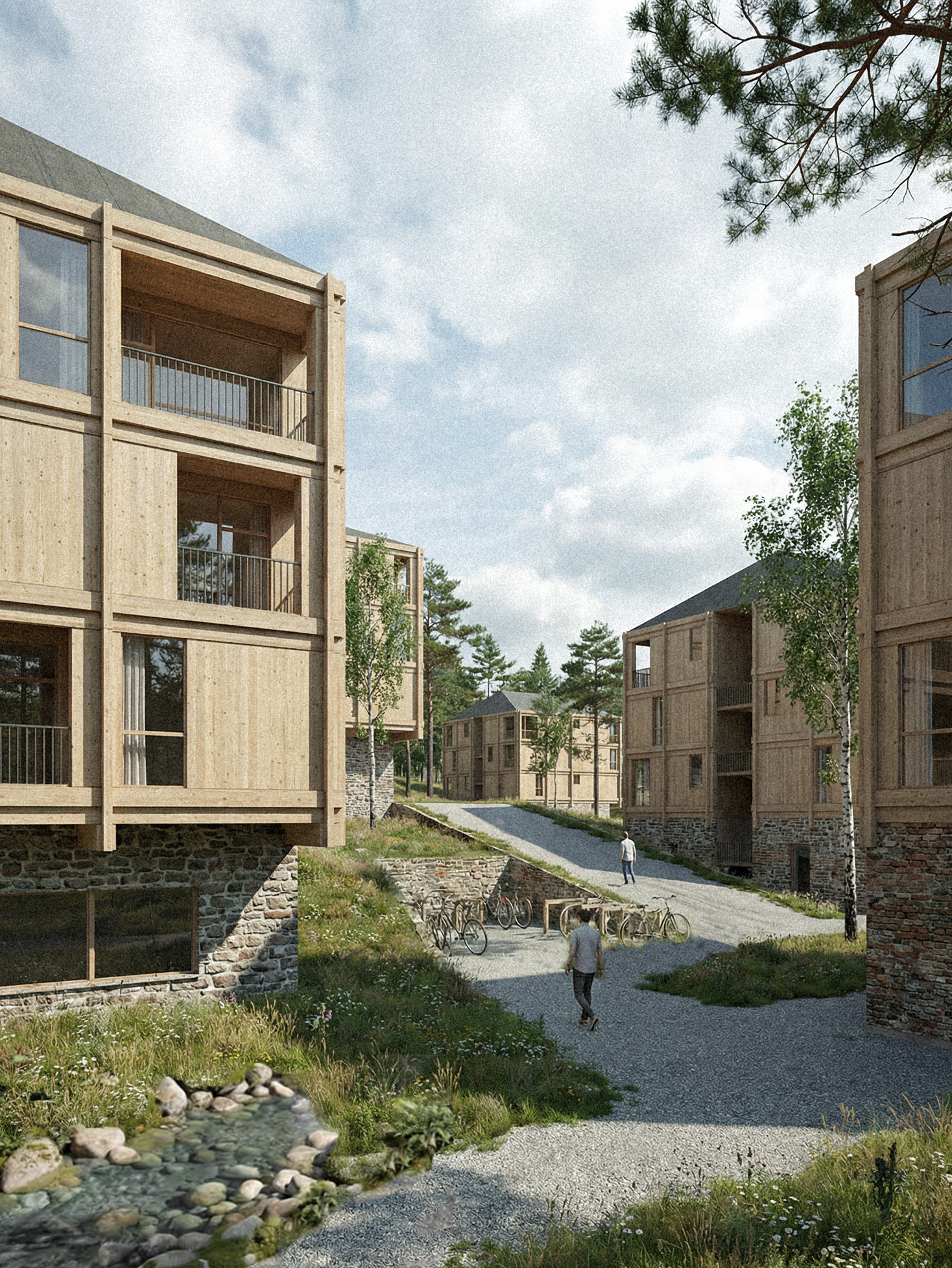 Courtyard Enclosed by Point-Block Housing (Generated by AI)