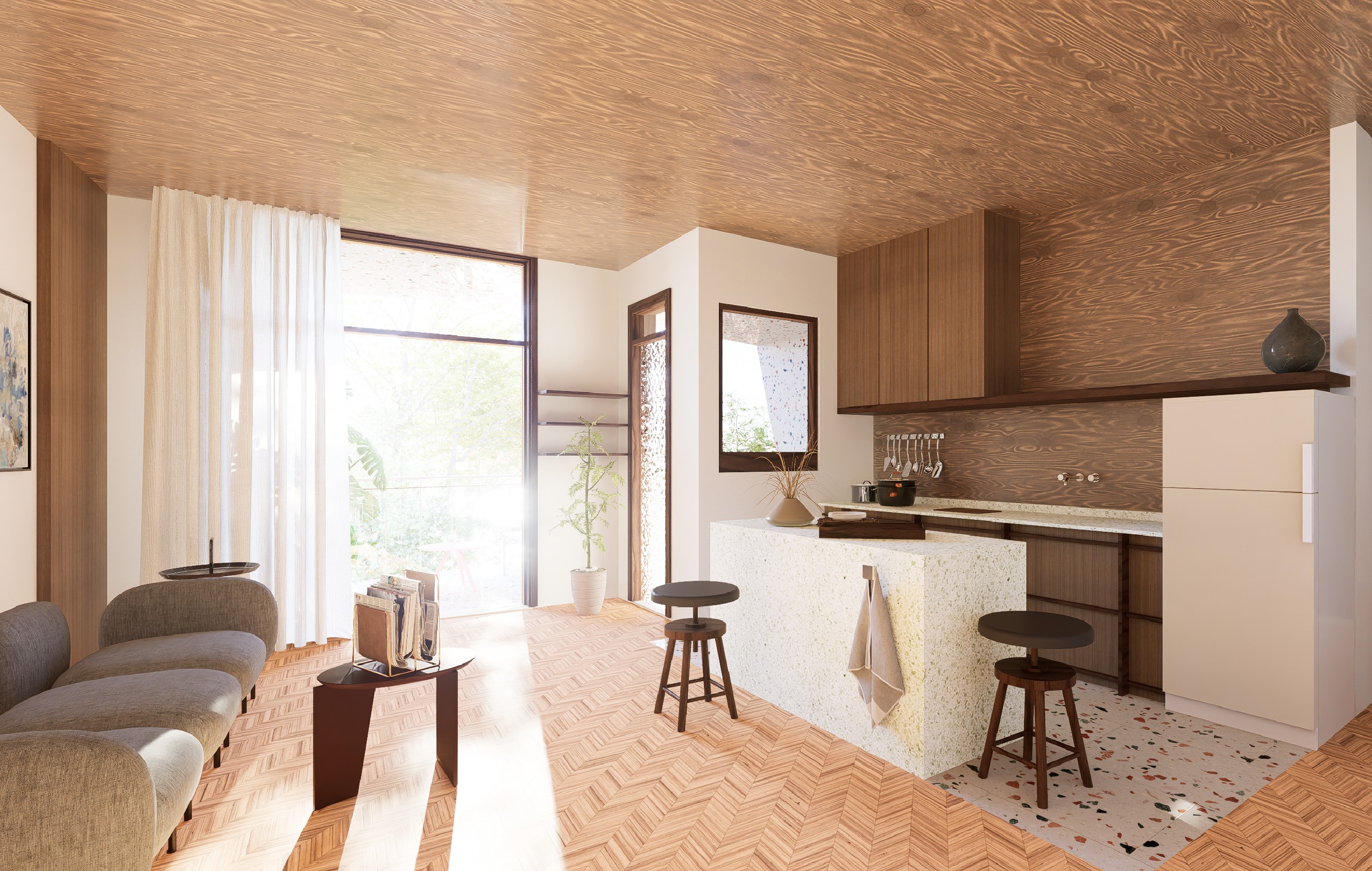 Living Room and Kitchen